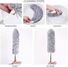 Flexible Duster For Fan Cleaning Mop With Long Rod