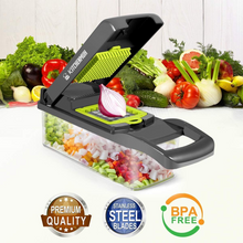 16 in 1 Multifunctional Vegetable Chopper Slicer Shredder with Basket Fruit Slicer Potato Shredder Carrot Grind Home Gadgets